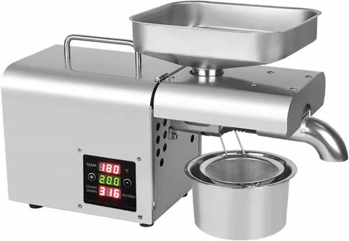 Vista 3 de Máquina automática de prensa de aceite, extractor eléctrico de aceite esencial, máquina exprimidora de aceite de acero inoxidable, prensa de aceite