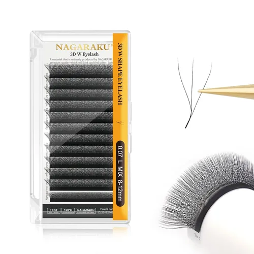 Vista 238 de NAGARAKU Extensiones de pestañas prefabricadas en abanico 3D W 0.05 C 0.315 0.05-C 3D W