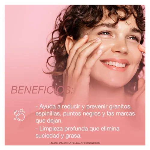 Vista 3 de Neutrogena Limpiador de Acné de Pomelo Rosa Sin Aceite para Limpieza de Poros y Limpiador Facial Líquido Diario con 2% de Ácido Salicílico