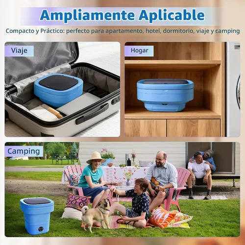 Vista 7 de Lavandería portátil, lavadora y secadora plegable de 16 litros con 3 modos de limpieza profunda, adecuada para ropa pequeña, mini máquina