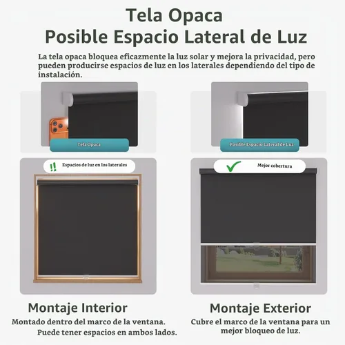 Vista 3 de MYshade Persianas Enrollables Opacas sin Cordón, Oscurecimiento de Habitación con Parada Libre, Persianas Enrollables para Ventanas, Persiana