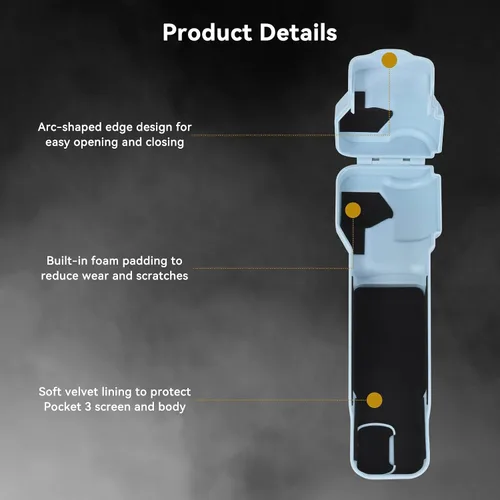 Vista 5 de UTEBIT Funda protectora de pantalla DJI Osmo Pocket 3, protector de pantalla de cardán, protector de lente para Osmo Pocket 3, funda de plástico Azul