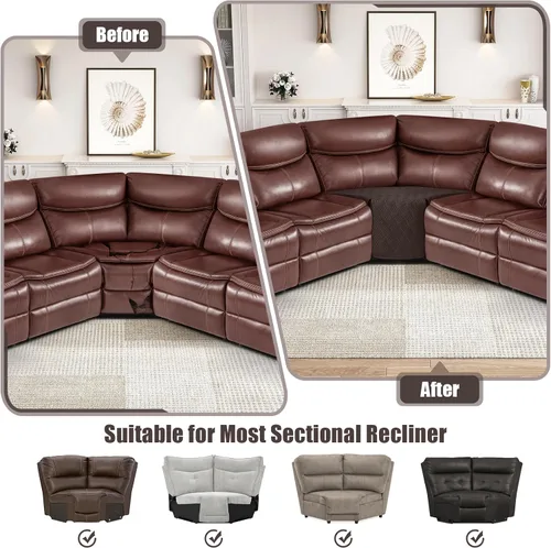 Vista 3 de KinCam Fundas impermeables para sofá modular reclinable, fundas de sofá reclinable de gran tamaño para sofá en forma de L, funda de sofá Chocolate
