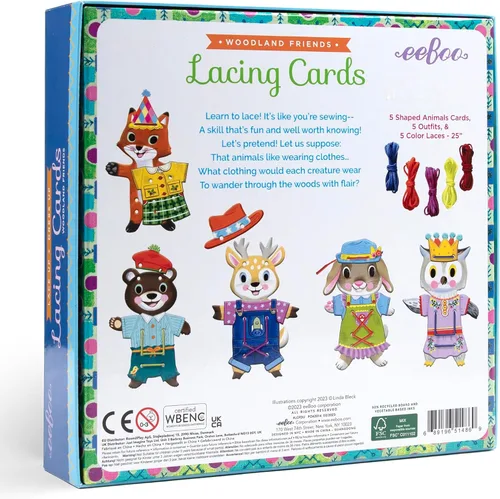 Vista 2 de eeBoo: Dress Up Lacing Cards: Ocupaciones - Juego de 5 trajes de personajes y cordones, crea combinaciones, artes y manualidades preescolares, niños