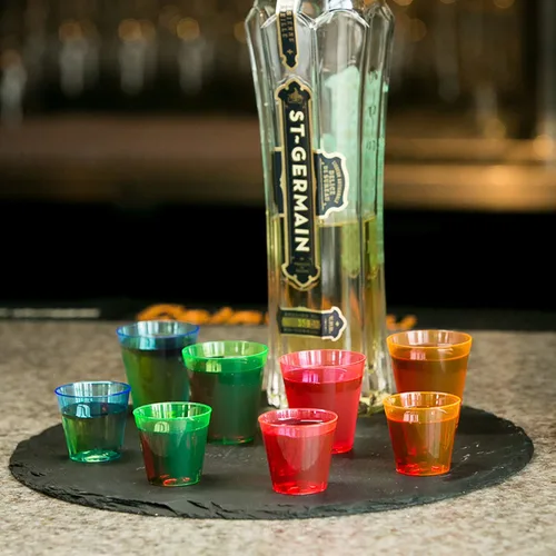 Vista 6 de Party Essentials Hard Plastic 2-Ounce Shot/Shooter Glasses, 40-Count, Assorted Neon