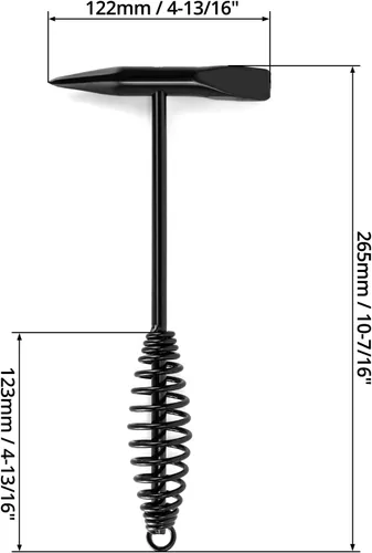 Vista 6 de QWORK Martillo astillador de soldadura, 2 paquetes de martillo de dos cabezas de 10.5 pulgadas con mango de resorte helicoidal, limpieza