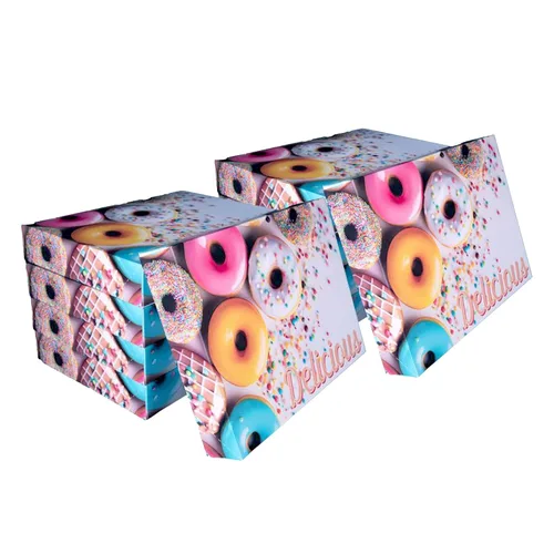 Vista 6 de Southern Champion Tray 12123 Caja de donas impresa para panadería, deliciosa impresa, productos horneados, fiestas, cumpleaños, celebraciones