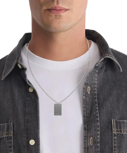 Vista 5 de Calvin Klein Colgante de acero inoxidable de los hombres de la joyería con cadena, Color Plata (Modelo 35000404), Acero inoxidable, No es una piedra