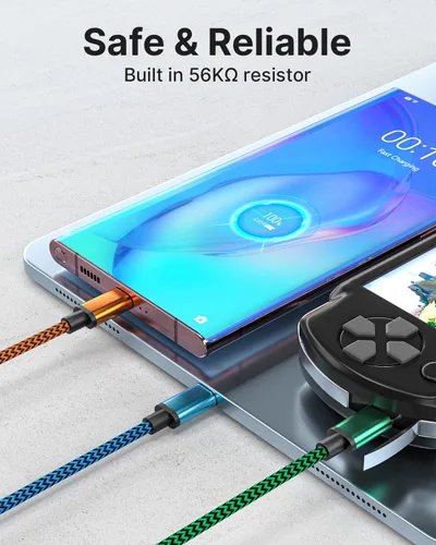 Vista 6 de Aioneus Cable USB A a USB C, paquete de 3 unidades de 3 pies, cable de carga USB C trenzado duradero de carga rápida, cable de carga tipo C