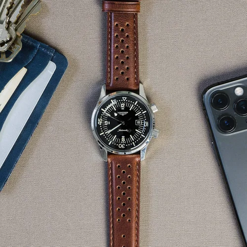 Vista 2 de Barton Racing & Rally Horween - Correas de cuero con barras de resorte de liberación rápida integradas, longitud estándar para muñecas de 5 a 8