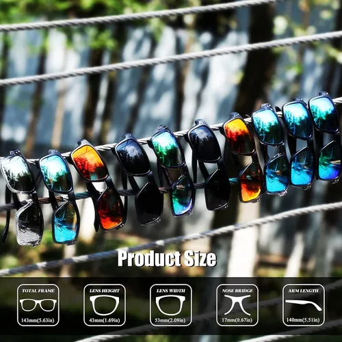 Vista 6 de Gafas de sol cuadradas polarizadas para hombres y mujeres con acabado mate gafas de sol con protección UV