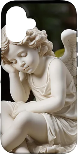 Vista 28 de Funda para iPhone 12 Pro Max con diseño de ángel durmiente para jardín, estatua de querubín