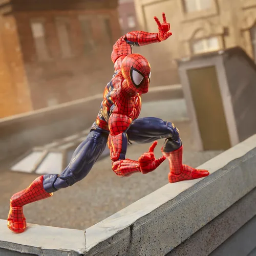 Vista 12 de Marvel Legends Serie Máxima Spider-Man, Figura de acción coleccionable Deluxe de 6 pulgadas de Spider-Man de cómics; articulación asombrosa