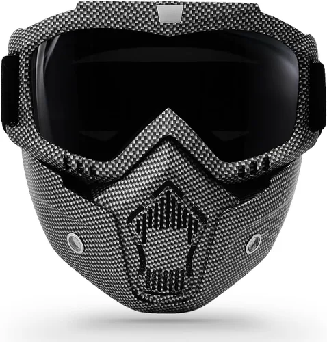 Vista 7 de Gafas de motocicleta con máscara facial desmontable, gafas de motocross de cara completa protectoras, gafas ATV, de bicicleta de tierra, MX