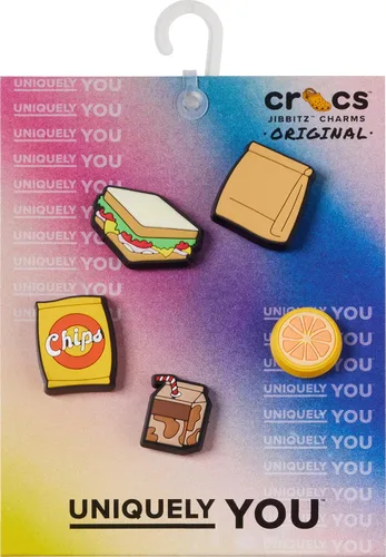 Vista 3 de Crocs Jibbitz - Dijes para zapatos, paquete múltiple de comida para el desayuno, lindos dijes de Crocs, lonchera