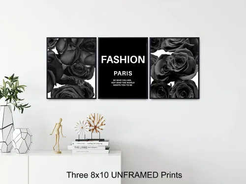 Vista 3 de Juego de citas de moda, obra de arte de diseño glamoroso, juego de impresión de decoración de pared, diseño de costura elegante, decoración