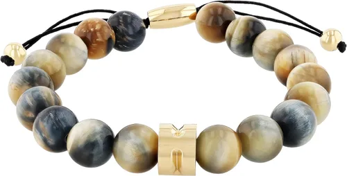 Vista 7 de Pulsera Bolo de Nylon Ajustable con Cuentas de Acero Inoxidable para Hombre - Elección
