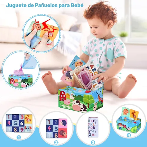 Vista 5 de Juguetes para bebés de 6 a 12 meses, juguetes Montessori 6 en 1 para niños de 1 año, juguete sensorial suave para dentición, tazas y bloques