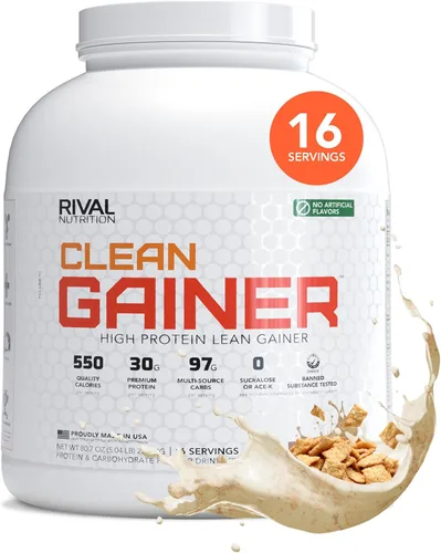 Vista 12 de Rival Nutrition Clean Gainer Proteína en Polvo – 5LB Chocolate Fudge – Alta Proteína para Masa Magra y Ganancia de Peso 580 Calorías, 30g