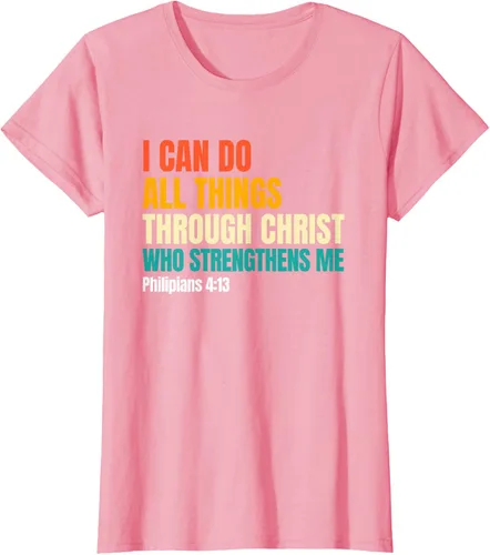 Vista 13 de I Can Do All Things Through Christ Christian Faith Camiseta, Negro, S