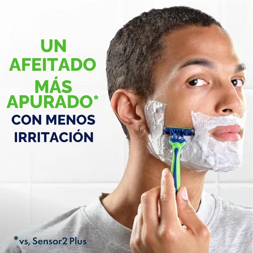 Vista 8 de Gillette Sensor3 Sensitive - Maquinilla de afeitar desechable para hombre, 4 maquinillas de afeitar