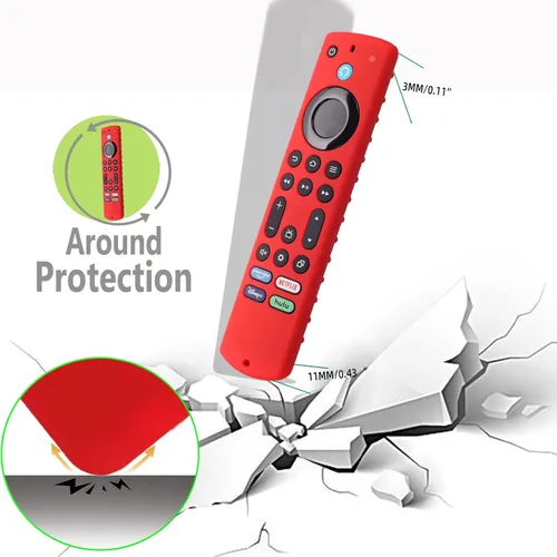 Vista 7 de Funda de silicona de 6.2 pulgadas para Fire TV Stick 2023 4K Max 2nd/Fir TV Omni Series/FireTV 4-Series Remote, Toshiba/Insignia FirTV con cordón