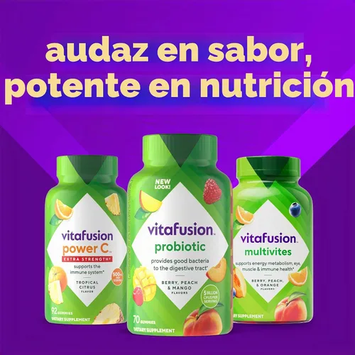 Vista 9 de vitafusion Suplementos de gomitas probióticas, suplementos nutricionales probióticos con sabor a frambuesa, melocotón y mango, 70