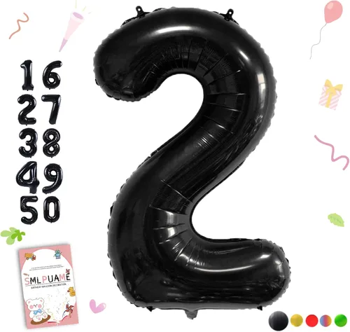 Vista 186 de Globos grandes de 40 pulgadas de números del 0 al 9, globos numéricos para decoración de fiesta de cumpleaños, globos de helio de aluminio