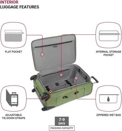 Vista 117 de SwissGear - Equipaje suave expandible Sion con ruedas, Negro