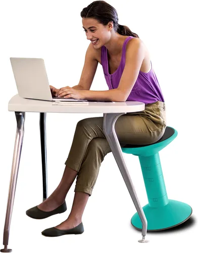 Vista 28 de Storex Taburete de inclinación activa: asiento ergonómico para espacio de oficina flexible y escritorios de pie, altura ajustable de 12 a 24 Negro