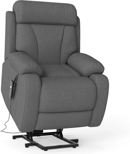 Vista 8 de cinkehome Silla reclinable eléctrica para ancianos, reclinable eléctrico Gris oscuro-pequeño