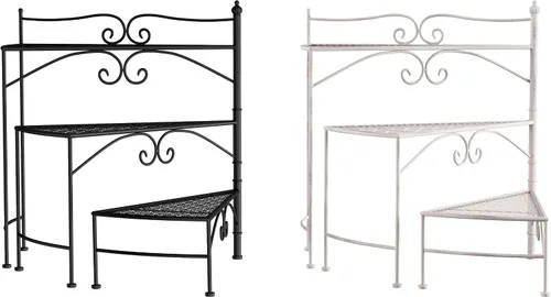 Vista 8 de Pure Garden - Soporte de hierro forjado para interiores o exteriores, diseño redondo de metal, accesorios decorativos para exhibición de plantas