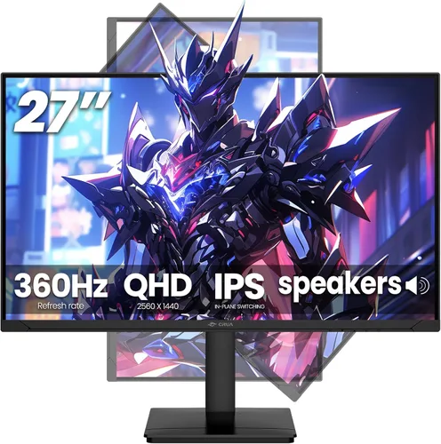 Vista 10 de CRUA Monitor para juegos de 27 pulgadas y 240 Hz, monitor de computadora IPS 2K QHD (2560 x 1440P), compatible con AMD Freesync, 120% sRGB, filtro