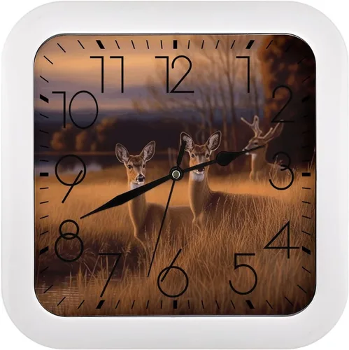 Vista 9 de 10" Square Modern Wall Clock,Animal Leopard Jungle Print Kitchen Clocks Wall Battery Operated,Silent Non Ticking Unique Funny Cute Wall Clock for