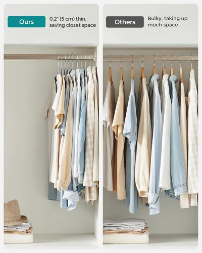 Vista 7 de SONGMICS Perchas de plástico para ropa, paquete de 30, ahorro de espacio Gris claro + gris oscuro