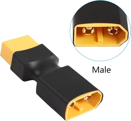 Vista 3 de XT60 macho a hembra conector sin adaptador de cable, adaptador de conector XT60 para RC FPV coche avión drone LiPo batería etc XT60 conversión