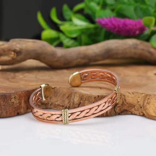 Vista 44 de Handmade Elegant Copper Bracelet for Women - Pure Copper Bracelet for Pain Relief and Stress Relief - Adjustable Entwisted Copper Bracelet to Fit