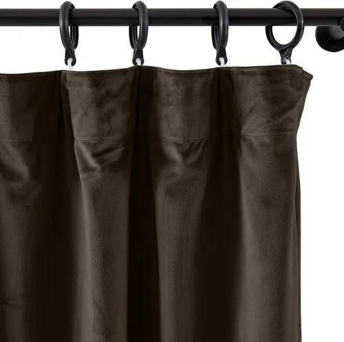 Vista 81 de cololeaf Panel de cortinas opacas de terciopelo con forro para cine en casa, cortina de ganchos planos para barra transversal o pista, 100 pulgadas