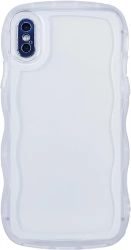 Vista 26 de Funda transparente compatible con iPhone 7 Plus/8 Plus, lindo marco ondulado de color sólido, transparente, de silicona suave, antiarañazos, a