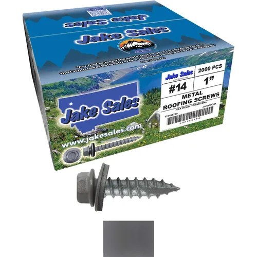 Vista 122 de TORNILLOS PARA TECHOS DE METAL #14: (250) Tornillos x 1" ABC GRIS Tornillo para techo de chapa metálica con cabeza hexagonal y arandela.