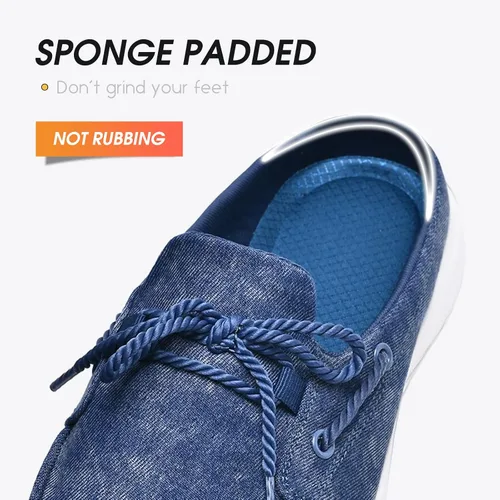 Vista 6 de Buyrew Pantuflas para mujer, cómodas, de lona de punto, con soporte de arco, transpirables, pantuflas de casa