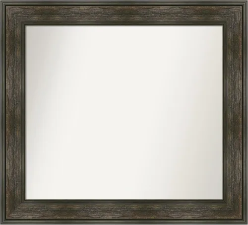 Vista 105 de Amanti Art Espejo de baño marrón para sobre fregadero, 26 x 26 pulgadas, espejo de tocador cuadrado marrón rústico Alexandria, marco de madera