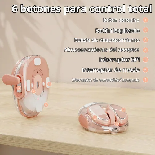 Vista 7 de Wireless Clear Mouse Dual Mode Bluetooth & 2.4G Silent Clicks Mice-Gradient Gradiente