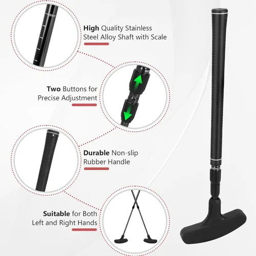 Vista 5 de MultiOutools Putters de golf para hombres y mujeres, paquete de 2 juegos de palos de golf ajustables con 6 bolas y 2 copas de bandera, mini putters