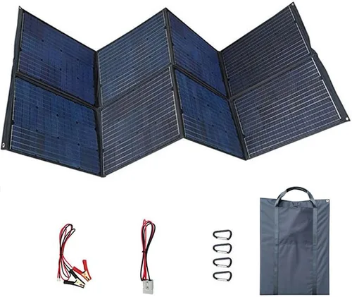 Vista 10 de Panel solar portátil plegable de 400 W, panel de silicona monocristalino, impermeable, con cable de alimentación, adecuado para familias de viajes
