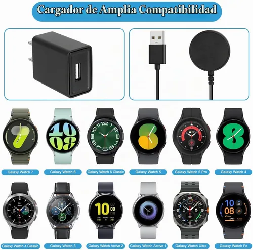 Vista 8 de Cargador magnético para Samsung Galaxy Watch 8/8 Classic/7/6/6 Classic/5/5 Pro/4/4 Classic/3/Active 2/Active con cable de carga rápida (3.3 ft)