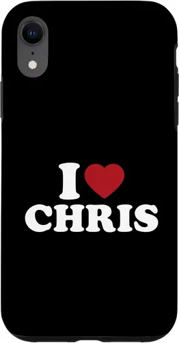 Vista 25 de Funda con corazón rojo para iPhone 16 I Love Chris, I Heart Chris