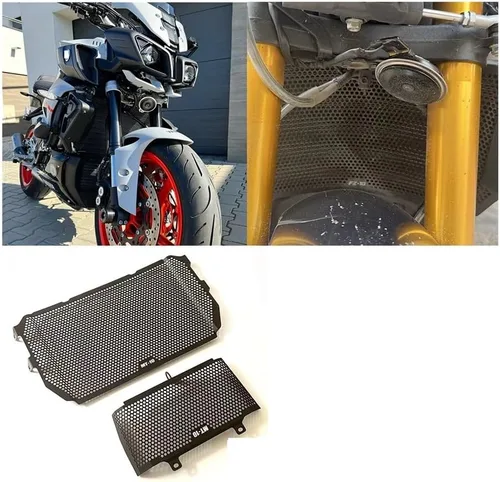 Vista 2 de Radiator Grille Guard for Ya&maha MT-09 2023 Motorcycle Aluminum Radiator Guard Grille Protector Oil Cooler Cover MT-10 MT10SP FZ-10 2016-2023