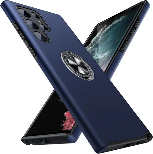 Vista 16 de JAME Funda para Samsung Galaxy S21 Ultra, Protector Delgado y Suave con Parachoques para Samsung S21 Ultra, con Soporte de Anillo Invisible y Atril
