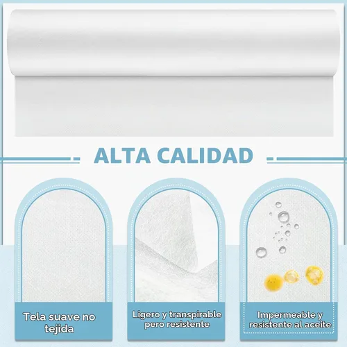 Vista 3 de Tudomro 1 rollo de sábanas desechables no tejidas cubiertas de papel para mesa de masaje, sábanas de masaje de tela no tejida, cubierta de cama